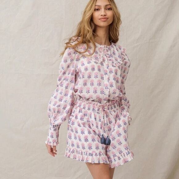 Ophelia & Indigo Women's Floral Print Tassel Waist Issy Shorts Size‎ Small Boho - Picture 7 of 8